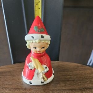 Festive Red and White Ceramic Figurine